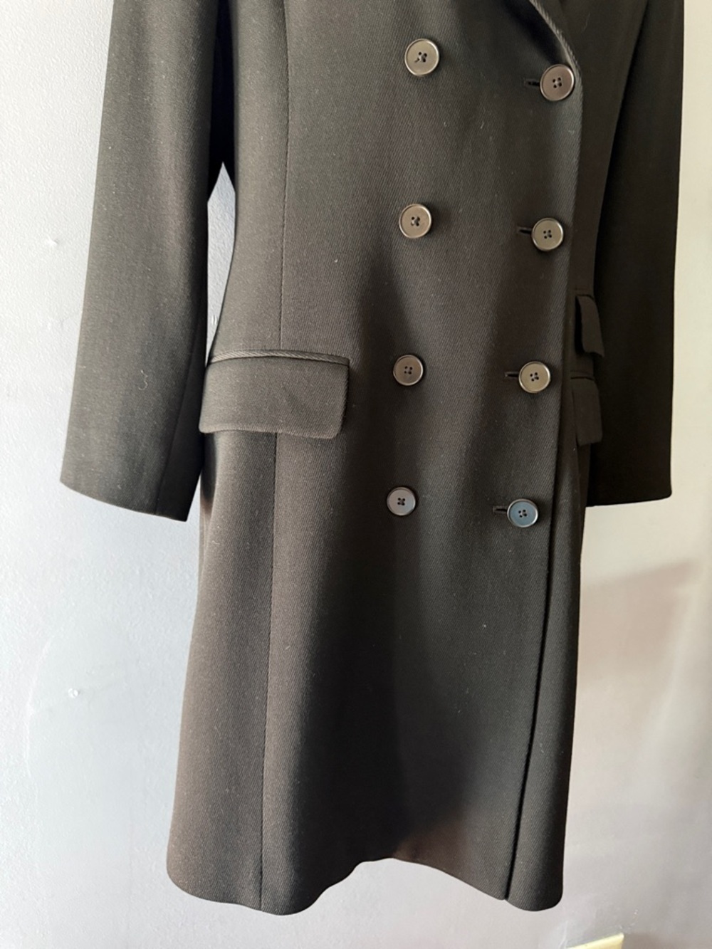 Linda Allard Ellen Tracy Women' s 100% Wool Blazer Double Breasted Brown Size 8 - Picture 5 of 11